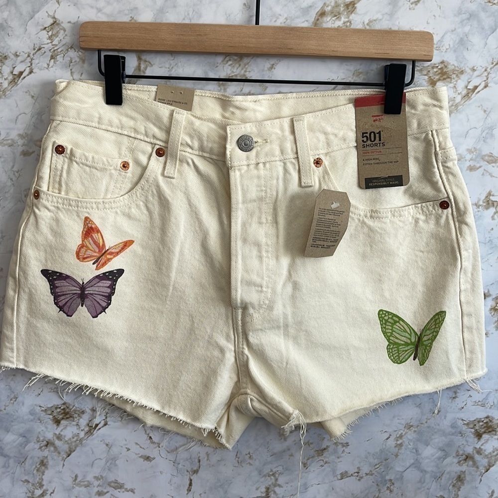 Levi’s 501 High Rise Butterfly Shorts l SIZE 29 - Picture 3 of 10
